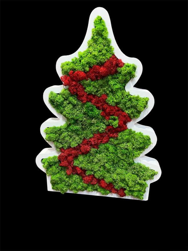 Dekorativní vánoční strom s sobi mechem a plochým mechem